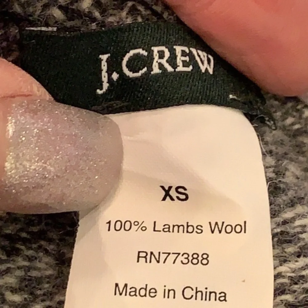 J crew 100% lambs wool long sleeve sweater black sequins detail